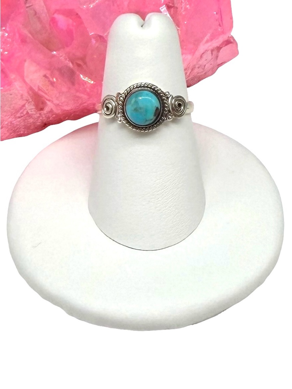 Kingman Turquoise Ring Size 6 Solid 925 Sterling Silver